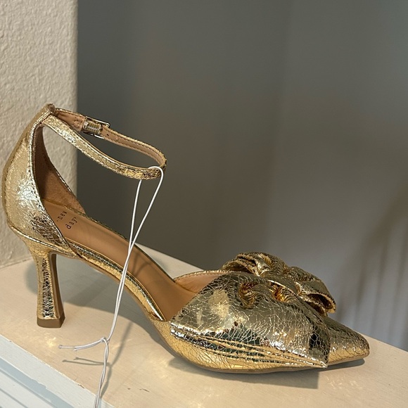A New Day Womens Grace Gold Bow Heels 90972787 Size 6 - Picture 5 of 9
